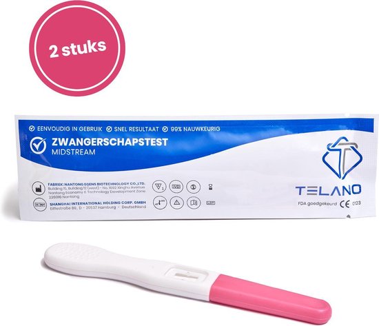 5. Telano zwangerschapstest midstream vroeg - 2 stuks