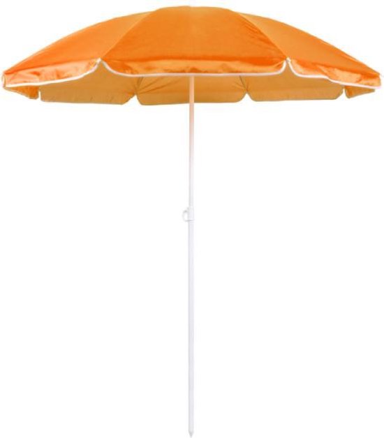 Rhene verstelbare strandparasol oranje met draagtas