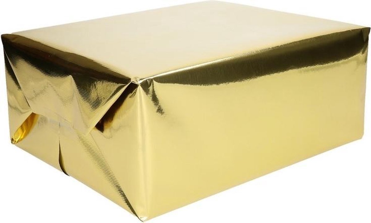 Cadeaupapier goud metallic - 400 x 50 cm - kadopapier / inpakpapier