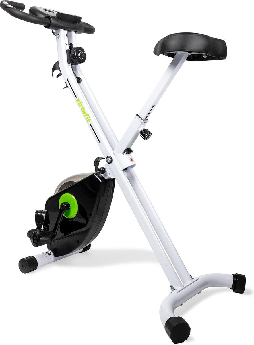 Hometrainer - VirtuFit Opvouwbare Home trainer met Tablethouder - Fitness fiets - Inklapbaar - Wit