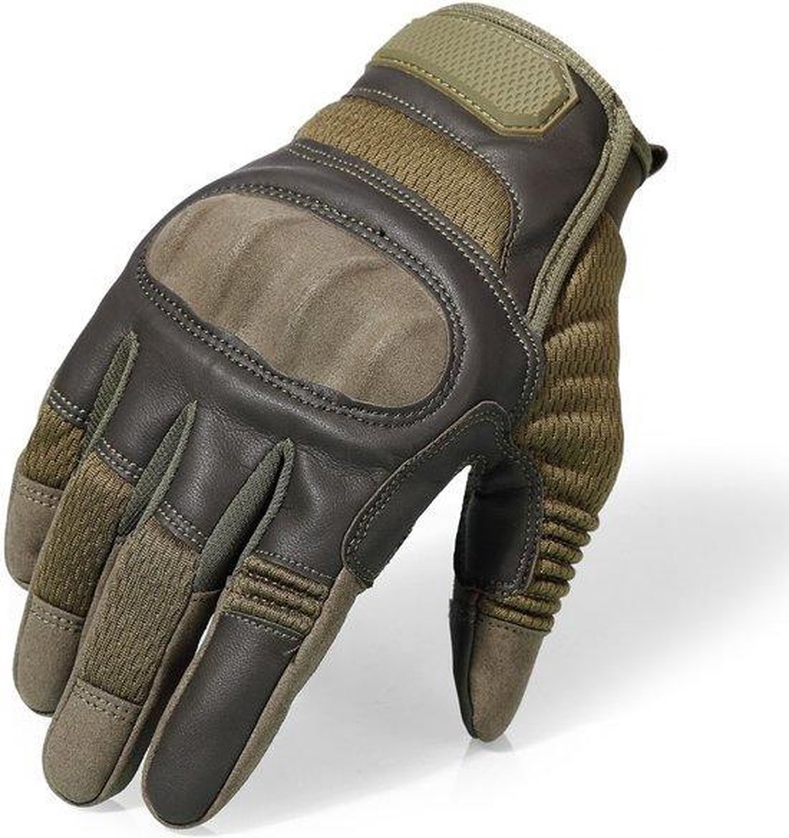 Ademende Motorhandschoenen - Groen - PU Leer - Handschoenen Motor - Maat M - Touchscreen - Bescherming