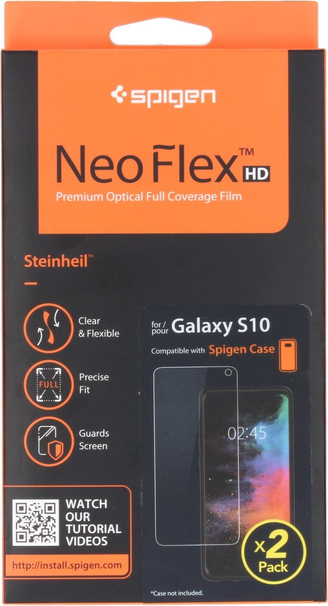 Spigen Neo Flex Screenprotector Duo Pack voor de Samsung Galaxy S10