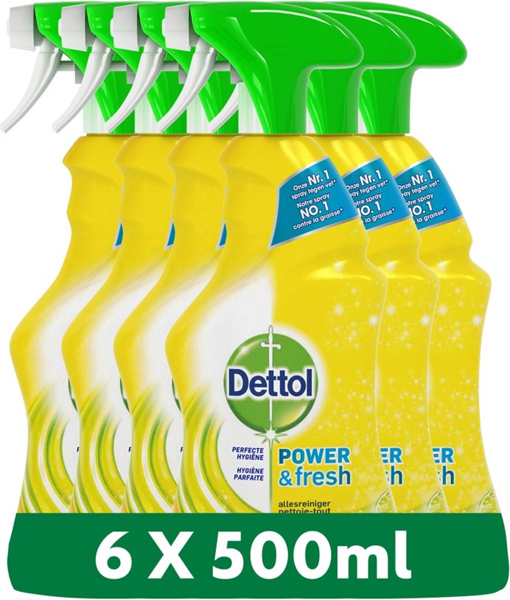 Dettol Power & Fresh - Allesreinger Spray - Citrus - 6 x 500 ml