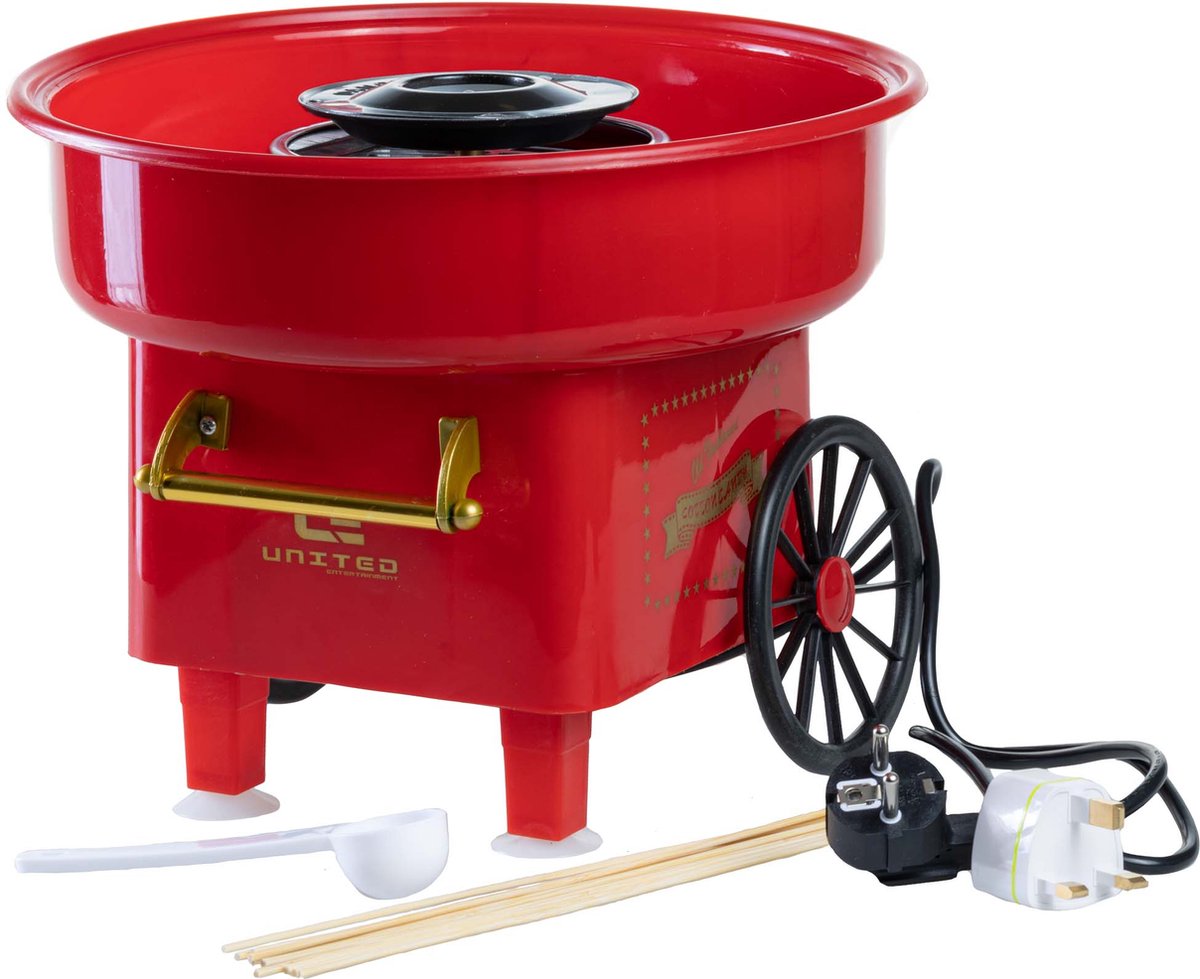 United Entertainment® - Cotton Candy Maker - Suikerspin - Mini suikerspin maker - Kunststof - Rood