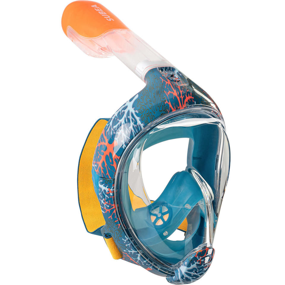 Snorkelmasker voor kinderen Easybreath XS 6-10 jaar koraalblauw