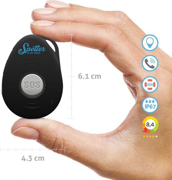 Spotter® GPS Tracker - Kind - Ouderen - Koffer - Weet altijd waar iets of iemand is - Slechts 6 cm groot