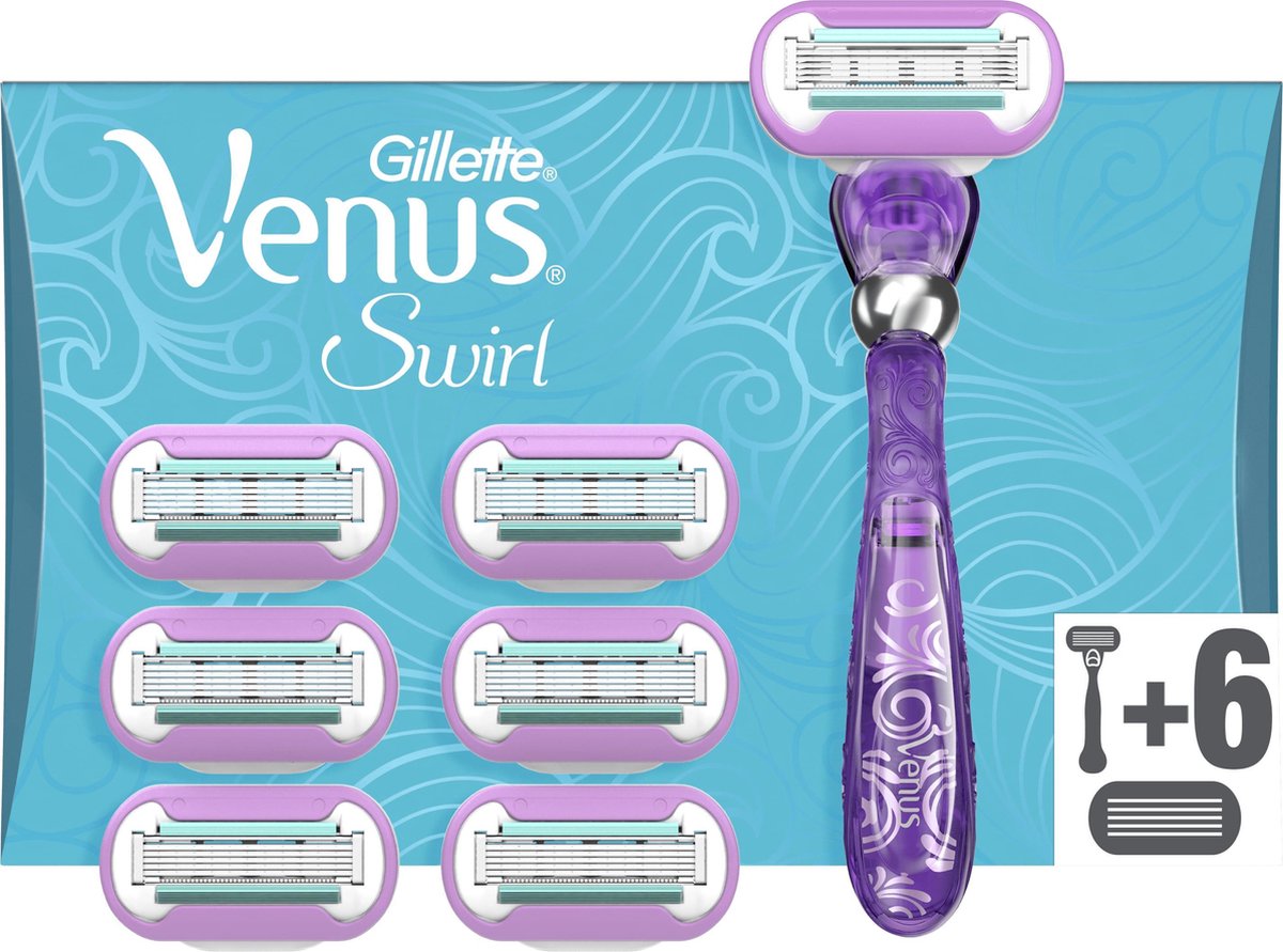 Gillette Venus Deluxe Smooth Swirl Scheersysteem Voor Vrouwen + 5 Scheermesjes
